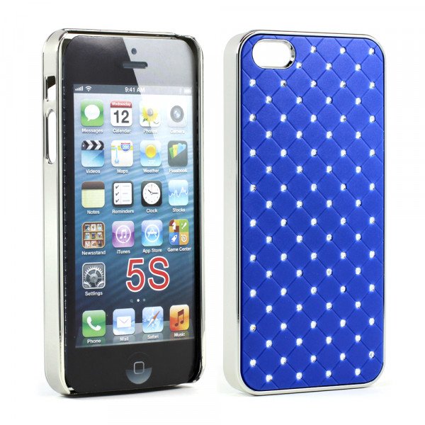 Wholesale iPhone 5 5S  Star Diamond Chrome Case (Blue)